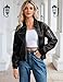 Tanming Womens Leather Jacket Fall Fashion Motorcycle Biker Bomber Jacket Zip Up Winter Coat Outerwear (Black-S)