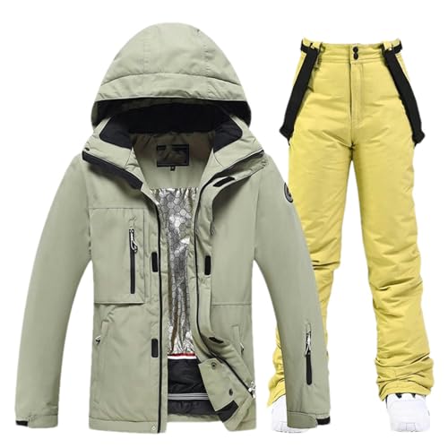 BoShiNuo Conjuntos de roupas de esqui femininas para snowboarding, jaquetas de esqui de neve, jaquet