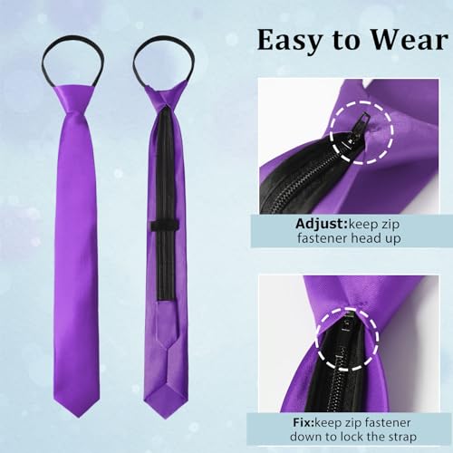 Image of Luckyvestir Womens Tie, Pre Tied Black /Red Ties for Women Adjustable Zipper Womens Necktie