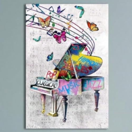 Peinture murale musicale pour raviver un mur blanc de salon avec une toile graffiti pop art