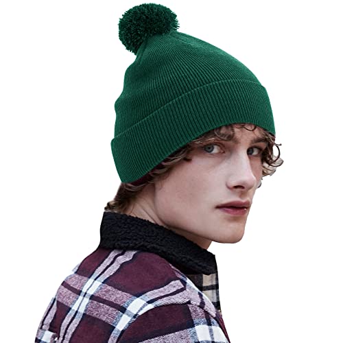 Childrens/Kids Original Pom Pom Beanie (One Size) (Bottle Green)3