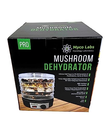 Myco Labs 350 Watt Mushroom Dehydrator with Adjustable Temperature Control and Extra Tall Trays