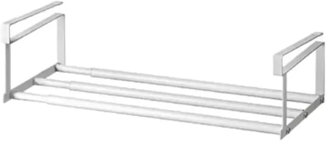 Portable Shoe Storage Rack Space-Saving Hanging Basket Sturdy Under Retractable Cabinet(White)