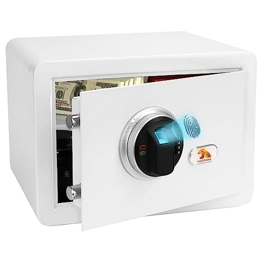 TIGERKING Fingerprint Security Digital Safe Box-White