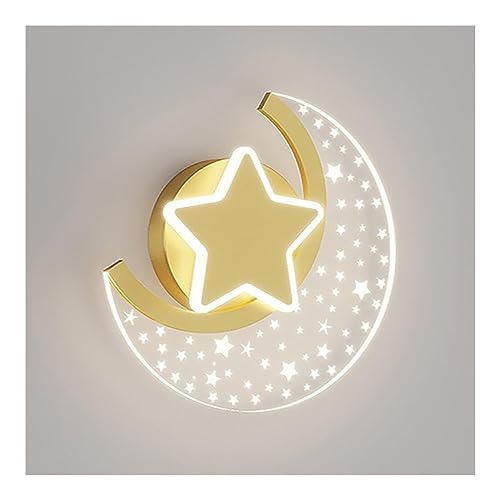 ブラケットライト ウォールライト 壁付け照明 壁取付ランプ クリエイティブスタームーンウォールライト 北欧モダンなLED調光可能なウォールライトアクリル化粧台照明器具 子供部屋寝室廊下装飾照明用 玄関照明 装飾ランプ ベッドサイドライト(B)