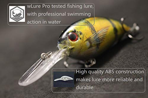 Wlure Minnow Crankbait For Bass Fishing Bass Lure Jerkbait Fishing Lure (Hc55Kb, With Tackle Box) #TOP5