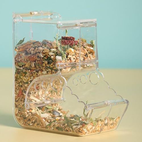 Comedero automático de hámster acrílico transparente de 400 ml para jaulas 4