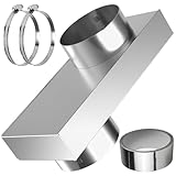 Upgraded 84049 Periscope Dryer Vent, 0-5' Adjustable Connector Kit for Tight Space Aluminum Short Small Telescoping Duct Hose Pipe Adapter Space-saving Replacement Vents with 2 Clamps and Foil Tape