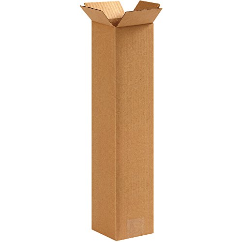 Image of PARTNERS BRAND 4x4x18 Tall Corrugated Boxes, Tall, 4L x 4W x 18H, Pack of 25 | Shipping, Packaging, Moving, Storage Box for Home or Business, Strong Wholesale Bulk Boxes