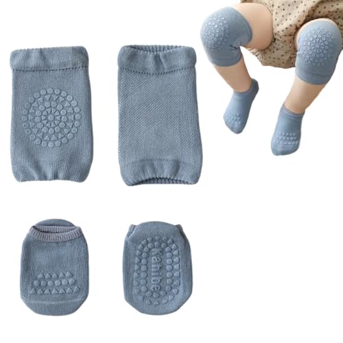 BTACGWP Rodilleras Elásticas con Puntos de Goma (2 Pares), Antideslizantes para Bebé, Rodilleras para Gateo, Calcetines para Niña y Niño, Ropa y Patucos Recién Nacido, Adecuadas para 0 a 24 Meses