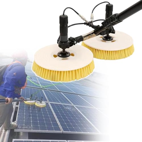 YLANMEI Spezielle Dach Wasser Bürste 7.5 M Solar Panel Reinigung Teleskopstange, Elektrische Photovoltaik Panel Reiniger, Doppelkopf Automatische Outdoor Reinigungswerkzeuge Fenster Reiniger
