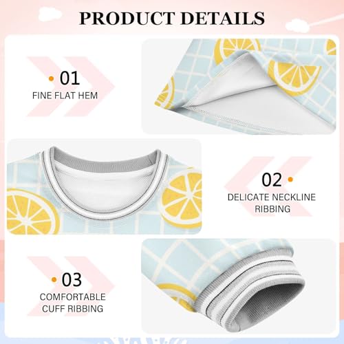 Lemon Slice Girls Dresses Long Sleeve Sweatshirt Dress for Girls Winter Toddler Casual A Line Dresses Size 2-8T3