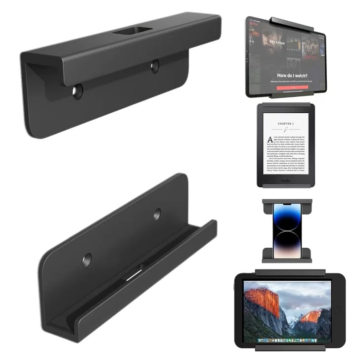 VINEST Support Tablette Mural Universel pour iPad - Fixation Murale Salle de Bain avec Ruban Adhésif et Vis