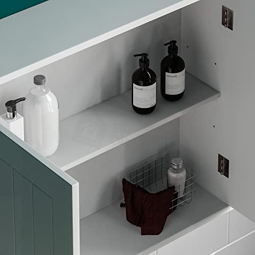 Bath Vida Double Door Wall Mounted Bathroom Cabinet, Wood, White