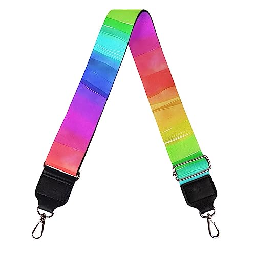 Image of Purse Strap Replacement Crossbody Straps for Women Men, Rainbow Design Adjustable Shoulder Strap Wide Bag Strap for Handbag Satchel Guitar Camera