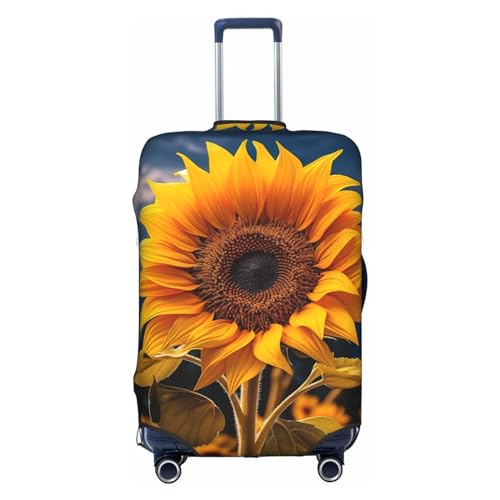 Housse de bagage tournesol XL blanche et lavable pour valise de vacances