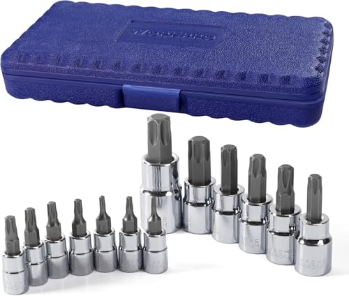 BTtime トルクスビットソケットセット 13点セット 1/2 1/4 3/8インチドライブ 差込角 穴付き トルクスネジ用 トルクスレンチ T8-T70