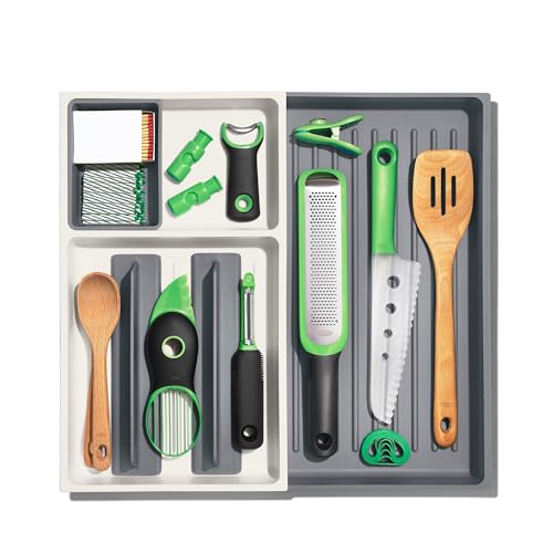 OXO Good Grips Drawer, Large Expandable Kitchen Tool Organizer, White by OXO - Image 2