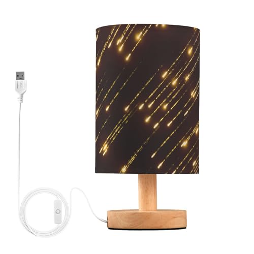 Amooorous Lámparas de mesa de noche con puerto USB, diseño de guirnaldas amarillas y rojas, lámpara de mesa para niñas de cristal