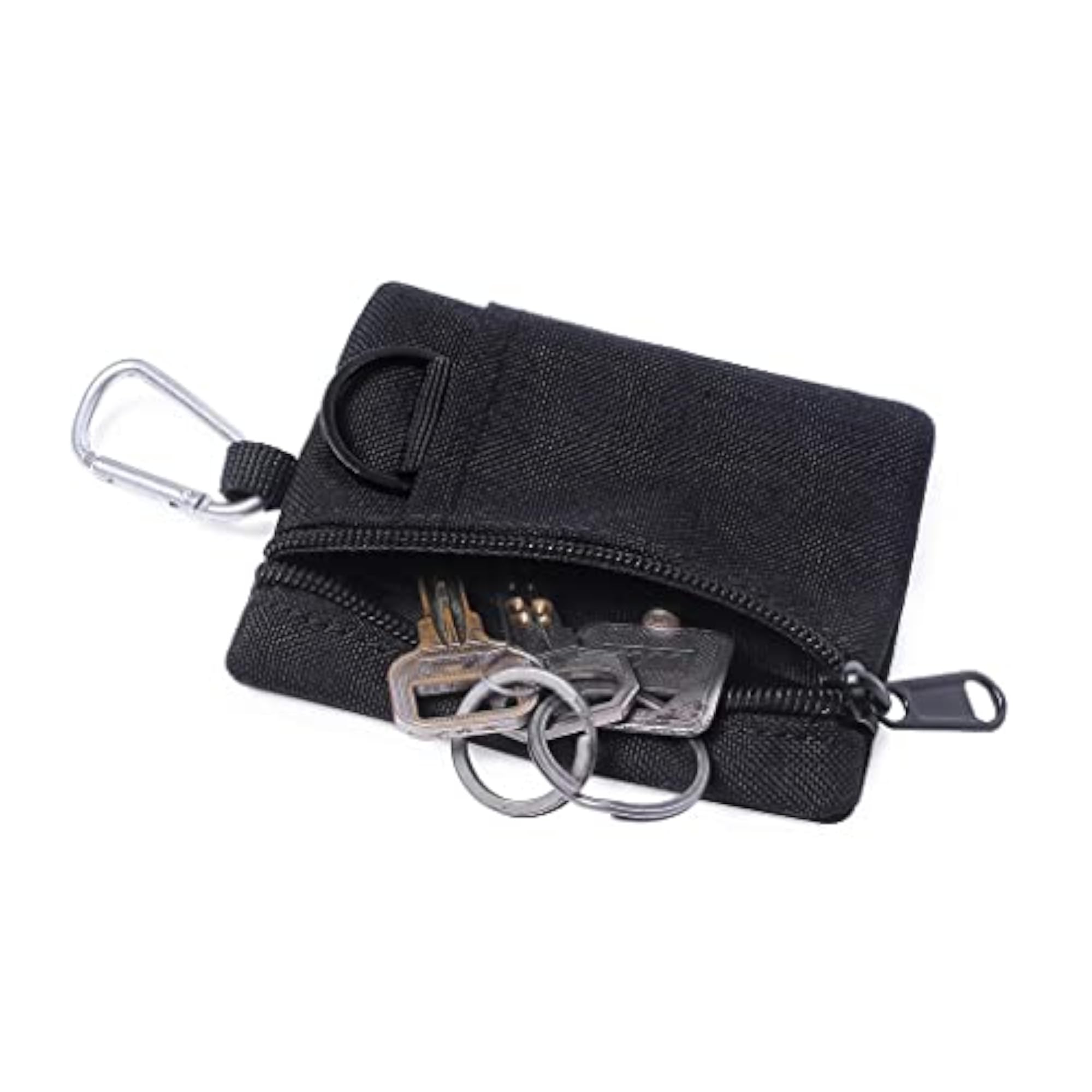 Minimalist Black Multi-purpose Money Wallet Bag with Zipper
