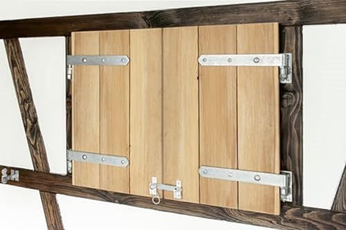 Alberts 314446 Schlagladen-Überwurf | mit Feststell-Vorrichtung | galvanisch verzinkt, dickschichtpassiviert | Größe 120 x 65 mm