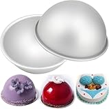Pack of 2, 6 Inch Dome Hemisphere Cake Pan, DIY 3D Football Soccer Shaped Birthday Nonstick Cake Mould, Aluminum