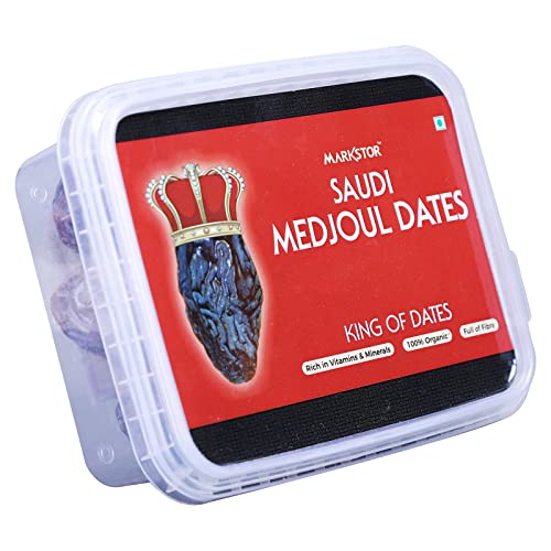 Image of MARKSTOR Saudi Medjoul Dates - 250 Grams - 'A Plus' Grade, Jumbo Size, Naturally Sweet Khajoor /Khajur - No Additives, Non-Gmo, Gluten-Free, Vegan - Perfect Healthy Snack & Sugar Alternative,Dried