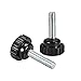 uxcell M6 x 30mm Metric Male Thread Knurled Clamping Knobs Grip Thumb Screw on Type Hand Clamping Handle Bolt with Plastic Knobs Black 10 Pcs
