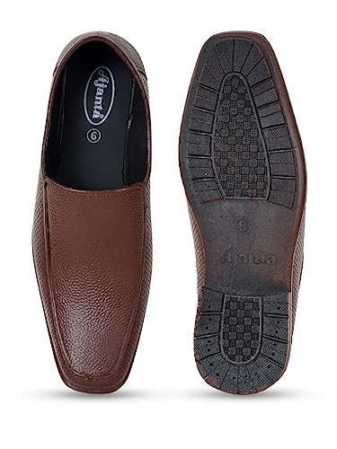 Image of AJANTA Men's Slip-on PVC Formal Shoes | Water Proof & Rain Shoes| Anti Skid Outsole for Firm Grip | Lightweight & Comfortable Loafer for Office & Party