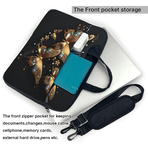 Housse ordinateur 15.6 antichoc sacoche PC portable papillon or