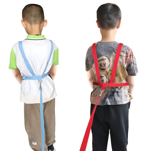 pinklilycare Twins Walking Harnesses for Older Children with Hands Free Belt and Adjustable Tether for Autism Special Needs ADHD