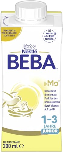 3. Bild von BEBA Junior 1-3 Jahre Milchgetränk trinkfertig, Babynahrung mit HMO 2'-FL, ohne Palmöl, 6er Pack (6 x 200ml)