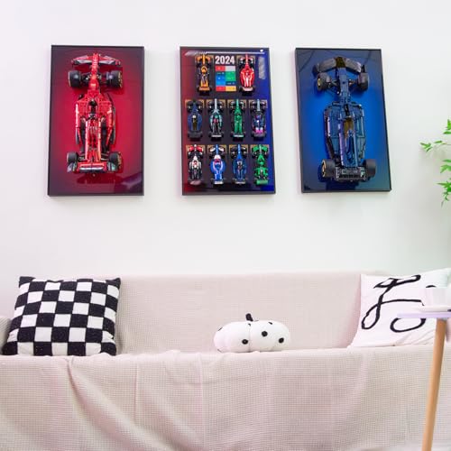 Image of WETCEAOM Display Wallboard for Lego Speed Champions 10-in-1 F1 Car 77242,77243,77244,77245,77246,77247,77248,77249,77250,77251, Ideas for Lego Car Wall Mount Display Lover, Only Frame(31.5x19.7in)