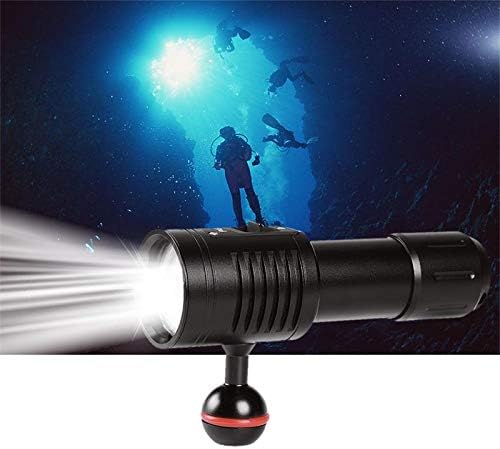 (Latest!) Fire Diving Lights Underwater 100M Video/Photography Professional Scuba Diving Flashlight, 1800 lumens 6 Mode 4 XP-G2 LED + 2 White red LED Tactical Torch