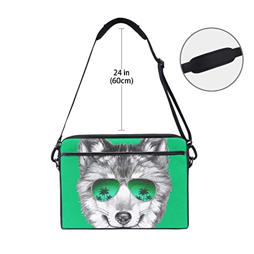 Funda bandolera con gafas para portátil de 14 a 15,4 pulgadas verde 6