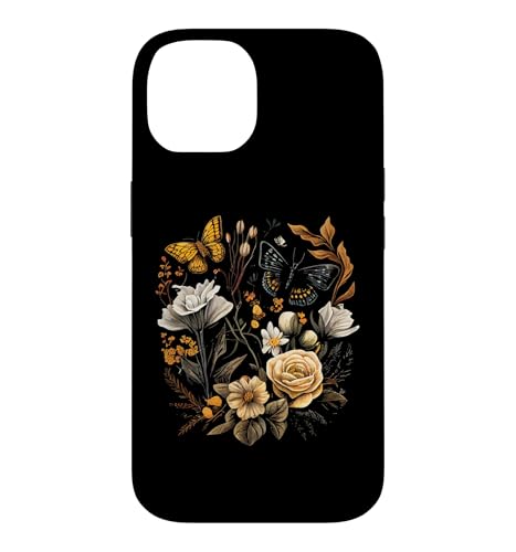 Vintage Pressed Flowers Butterflies Floral Boho Wildflowers �X�}�z�P�[�X iPhone 14 �p