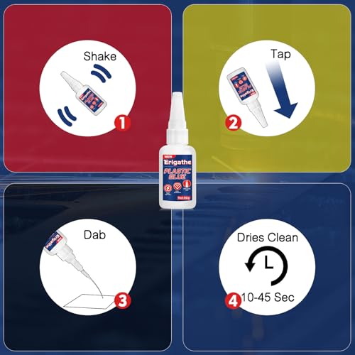 Super Glue for Plastic, Cyanoacrylate Based Adhesive for PLA, Acrylic, Model, DIY, with Anti-Clog Cap, Waterproof, Heat-Resistant(Plastic Glue, 30 Grams * 1 Pack) - Image 5