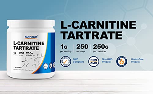 Nutricost L-Carnitine Tartrate Powder (250 Grams) - 1 Gram Per Serving, 250 Servings #TOP2
