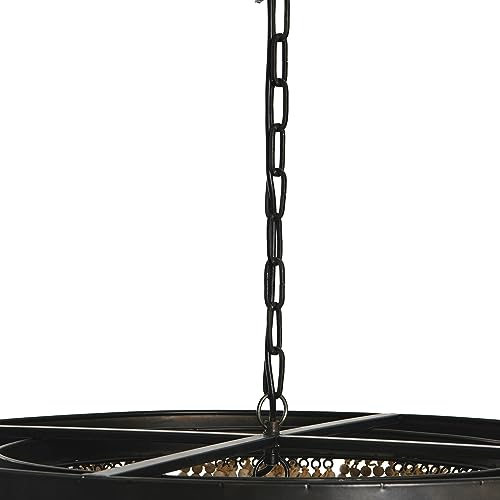 Creative-Co-Op-2-Tier-Draped-Wood-Bead-Chandelier