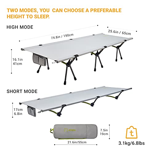 ATEPA Feldbett Klappbett Ultraleichtes Campingbett klappbar mit Tragetasche Tragbar und Leicht Max Hold Bis zu 150 kg… - Image 3