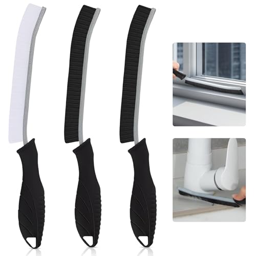 NOVANEST Pack 3 Cepillos Limpieza Hogar para Juntas y Baldosas | Cerdas Duras y Mango Ergonómico | Limpieza Profunda de Suciedad Incrustada | Ideal para Azulejos Baño, Cocina, Suelo y Ventanas