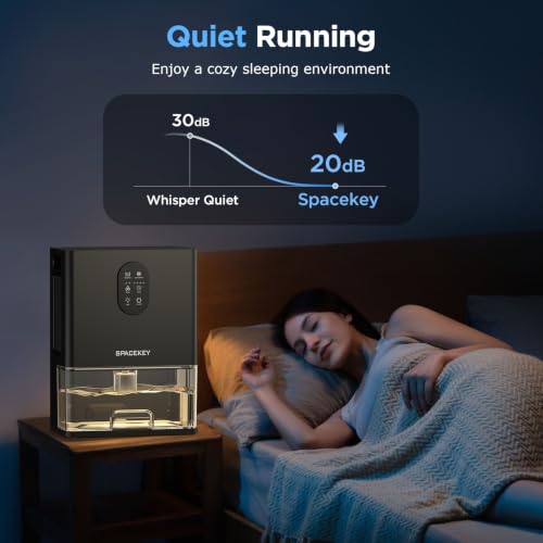 Dehumidifier, 106 OZ Water Tank Dehumidifiers for Home with Timer, 1000sq.ft Quiet Dehumidifier for Basement Bathroom Bedroom RV, Auto Shut Off, Sleep Mode, Washable Filter, 7 Color Light, Black — view 5