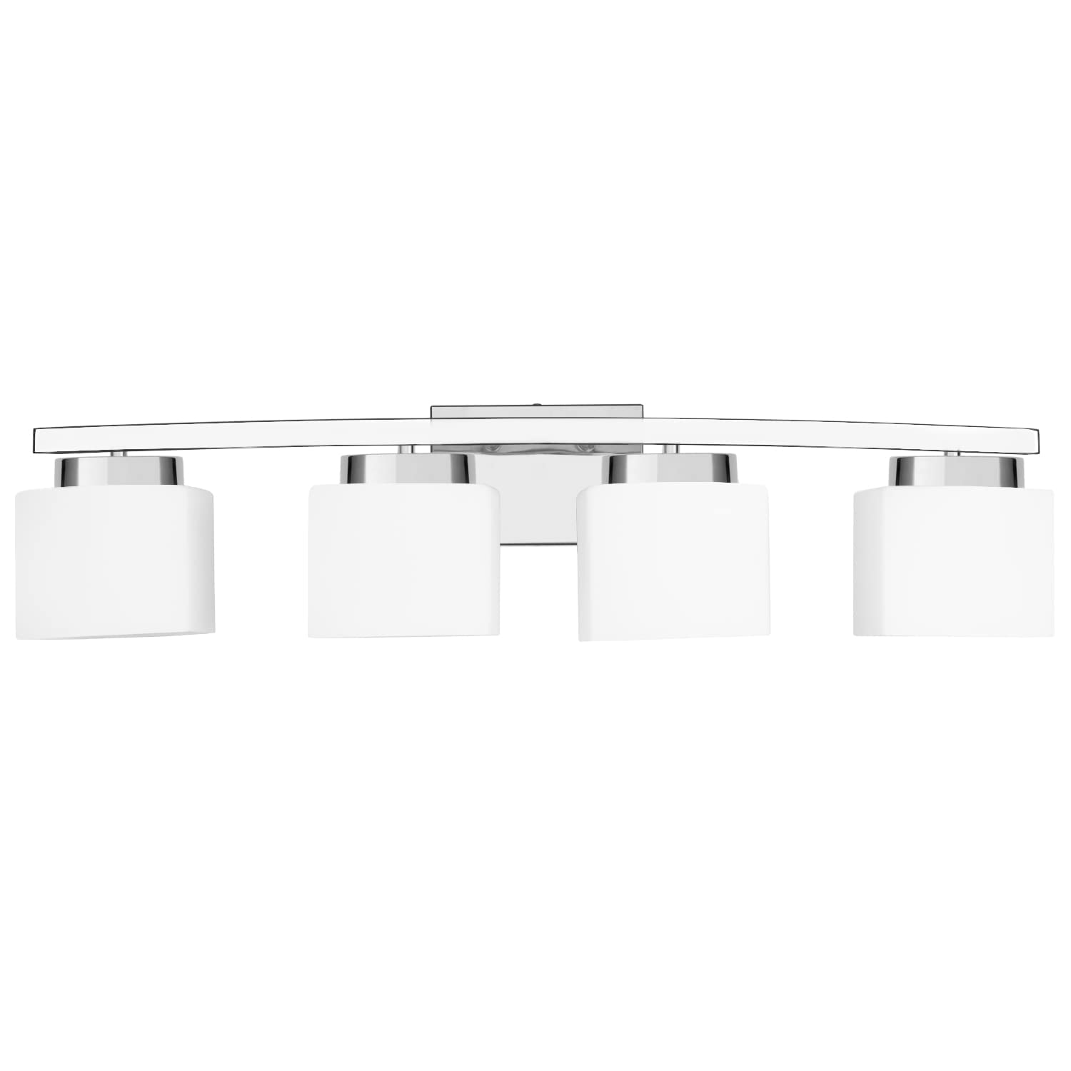 (Similar)4 Light Bathroom Vanity Light Over Mirror, Modern Chrome Vanity Light Fixture with Milky Glass Shade, 32 inches Vanity Lights for Bath Vanity Lighting