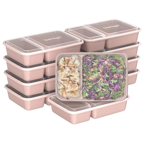 Bentgo Prep - 20-Piece 2-Compartment Reusable Meal Prep Containers with Lids