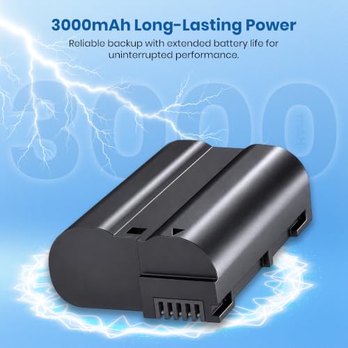 Image of Simpex EN-EL15 Rechargeable Li-ion Camera Battery | 7.0V High-Capacity Replacement Battery Compatible with Nikon D7000, D7100, D7200, D7500, D750, D810, D850, D500, D600, D610 & D800 Series(Black)