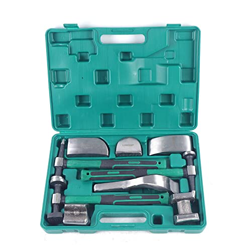 Onenusyon 9 Pack Auto Body Work Hammer Crowbar Dolly Tool Car Sheet Metal Repair Dent Repair Tools Kit #TOP2