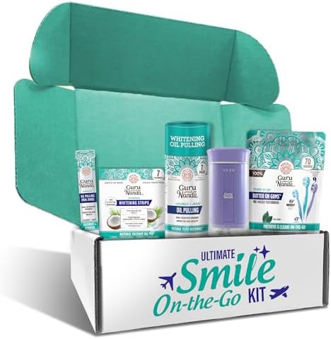 GuruNanda Ultimate Smile On-the-go Bundle – Compact Water Flosser, 70ct Disposable Toothbrushes & 7 Oil Pulling Sachets for Fresh Breath image 5