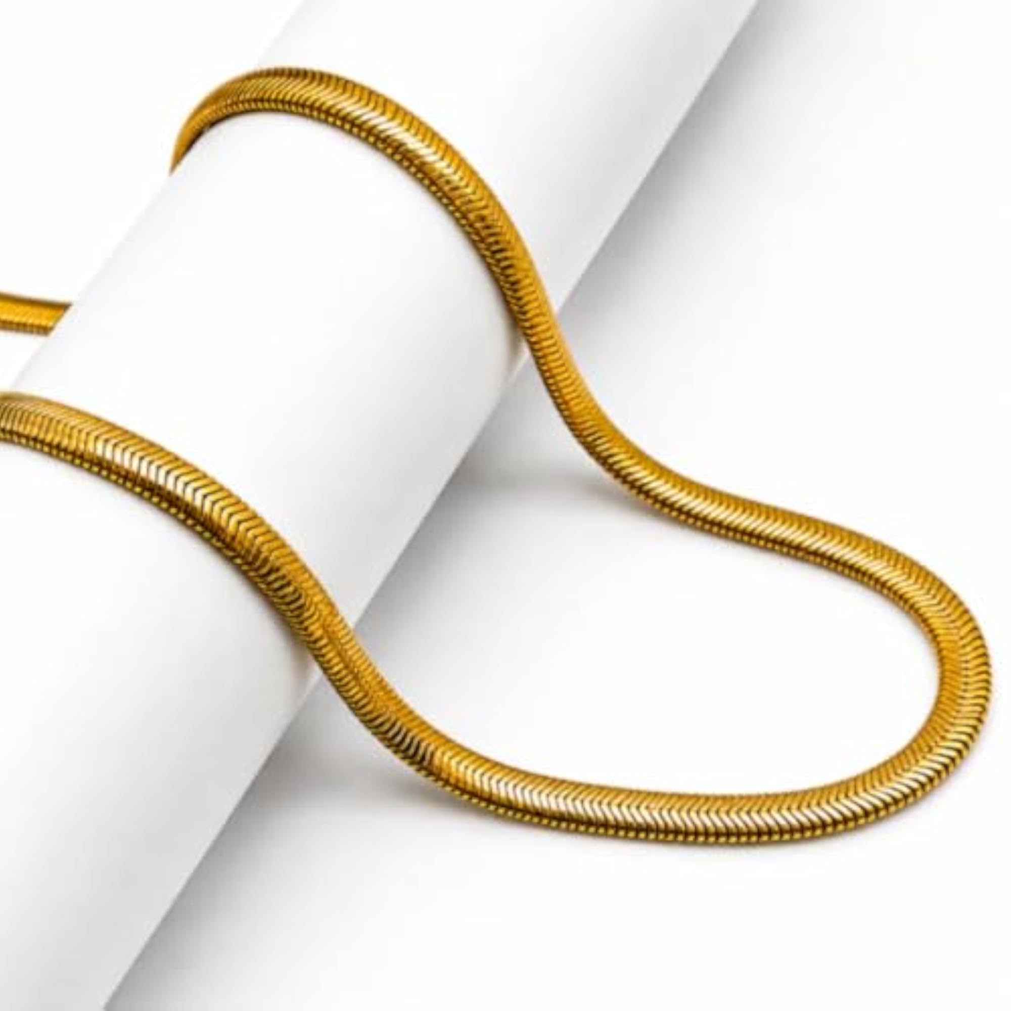 6mm Gold Cobra Chain Necklace for Men & Women