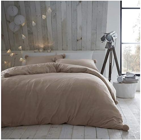 GC GAVENO CAVAILIA Teddy Fleece Waffle Duvet Cover Single, Easy Care Fluffy & Warm Thermal Quilt Set Popcorn Bedding, Blush Pink