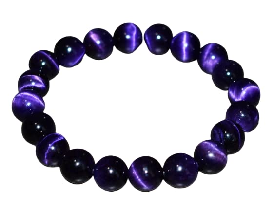 Bracelet œil de tigre violet 10mm le cadeau de mode idéal